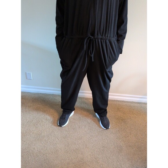 Women With Control Black Knit denim One Piece Jumpsuit 3X Loungewear Stretch - Picture 10 of 16